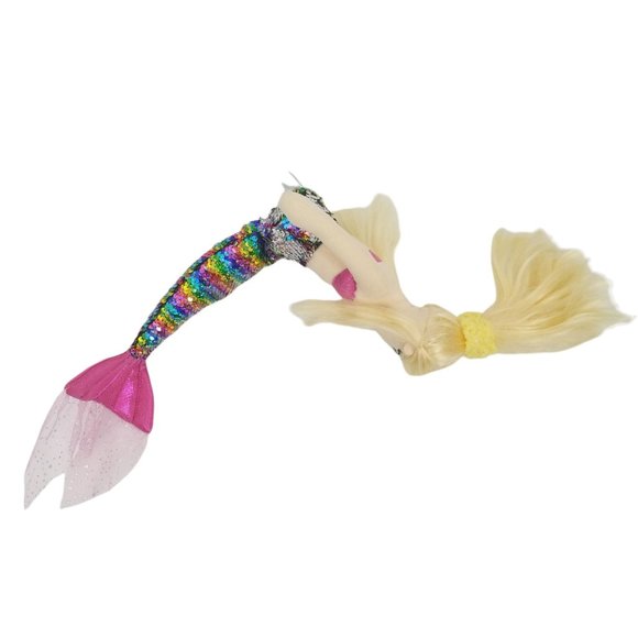 Aurora World Mermaid Rainbow Sequins Pink Plush 20" Doll Blonde Hair Stuffed Toy - Picture 5 of 10